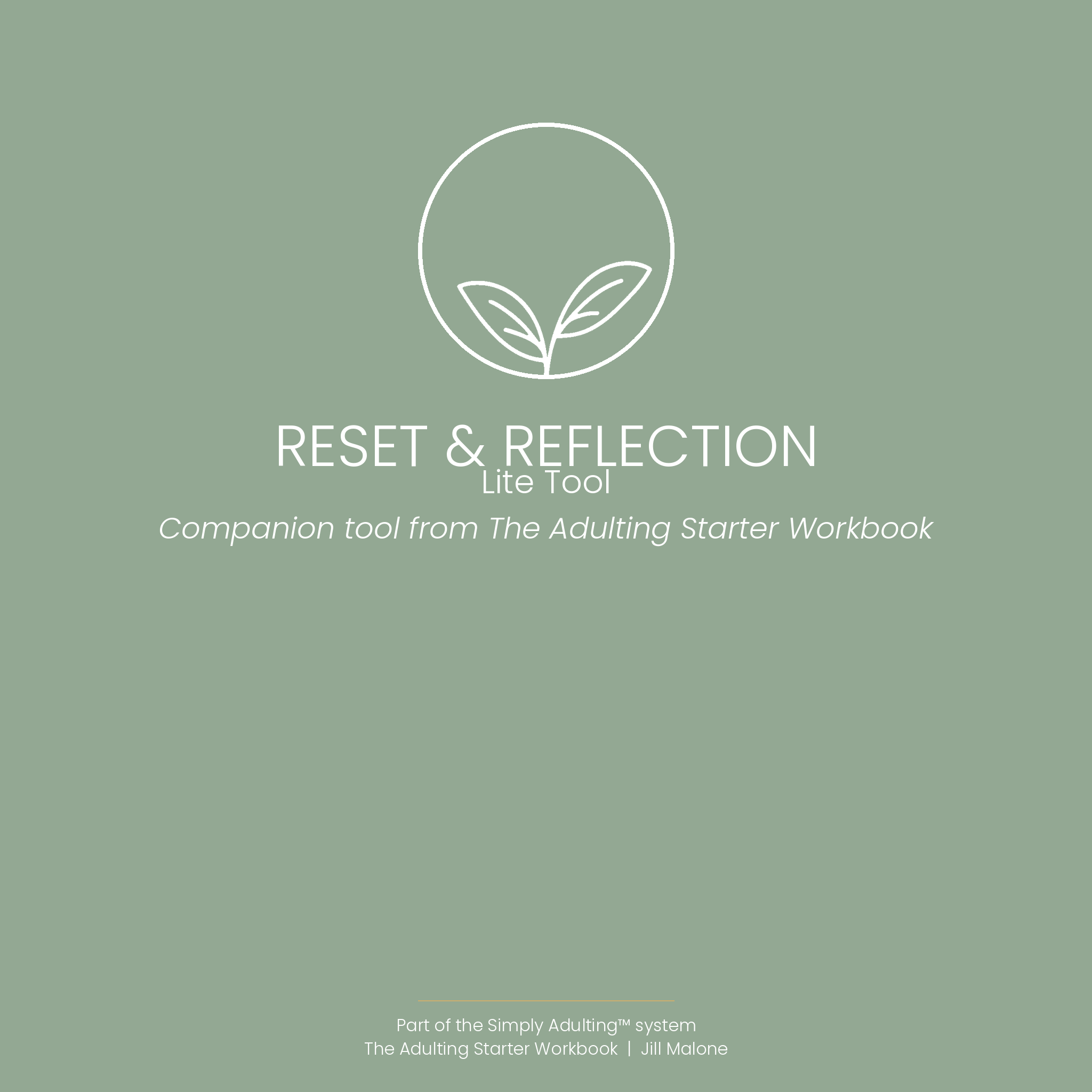 Reset & Reflection | Simply Adulting™ (Free)