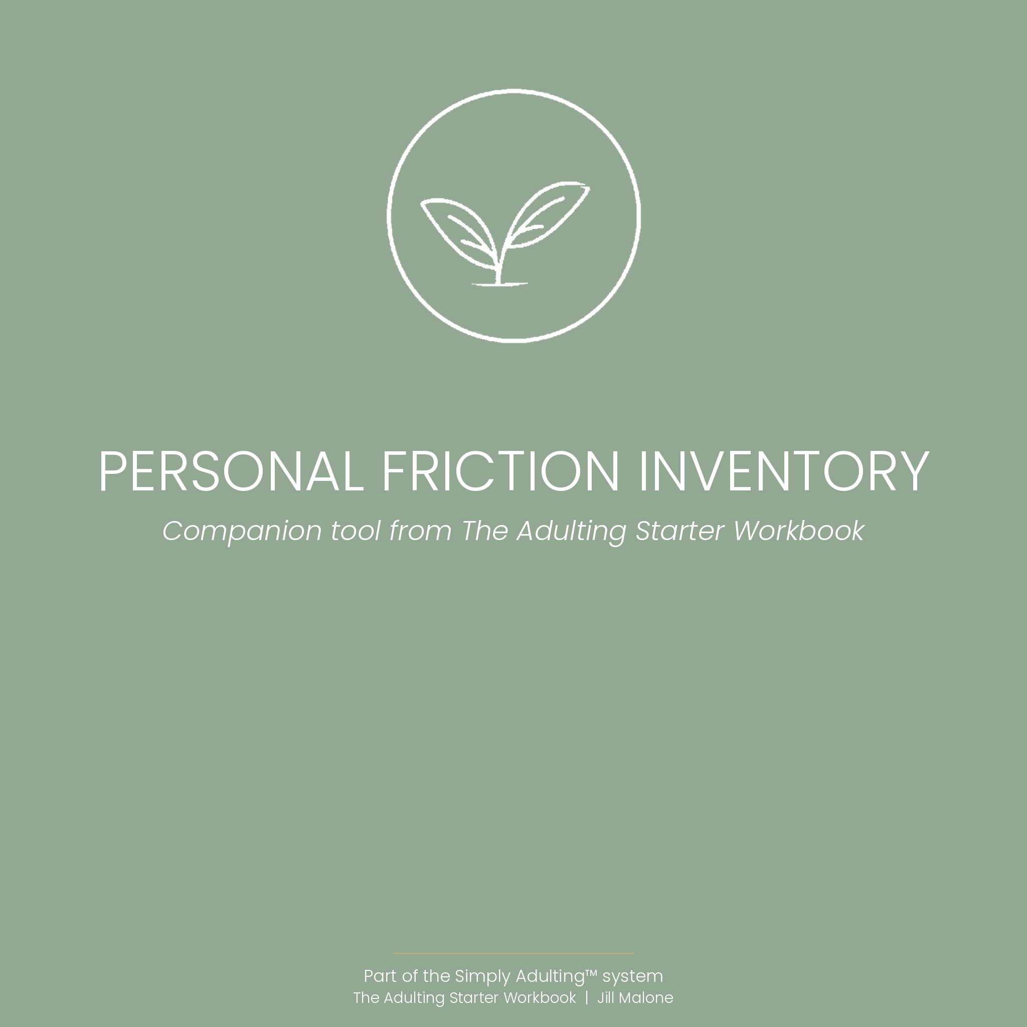 Personal Friction Inventory | Simply Adulting™
