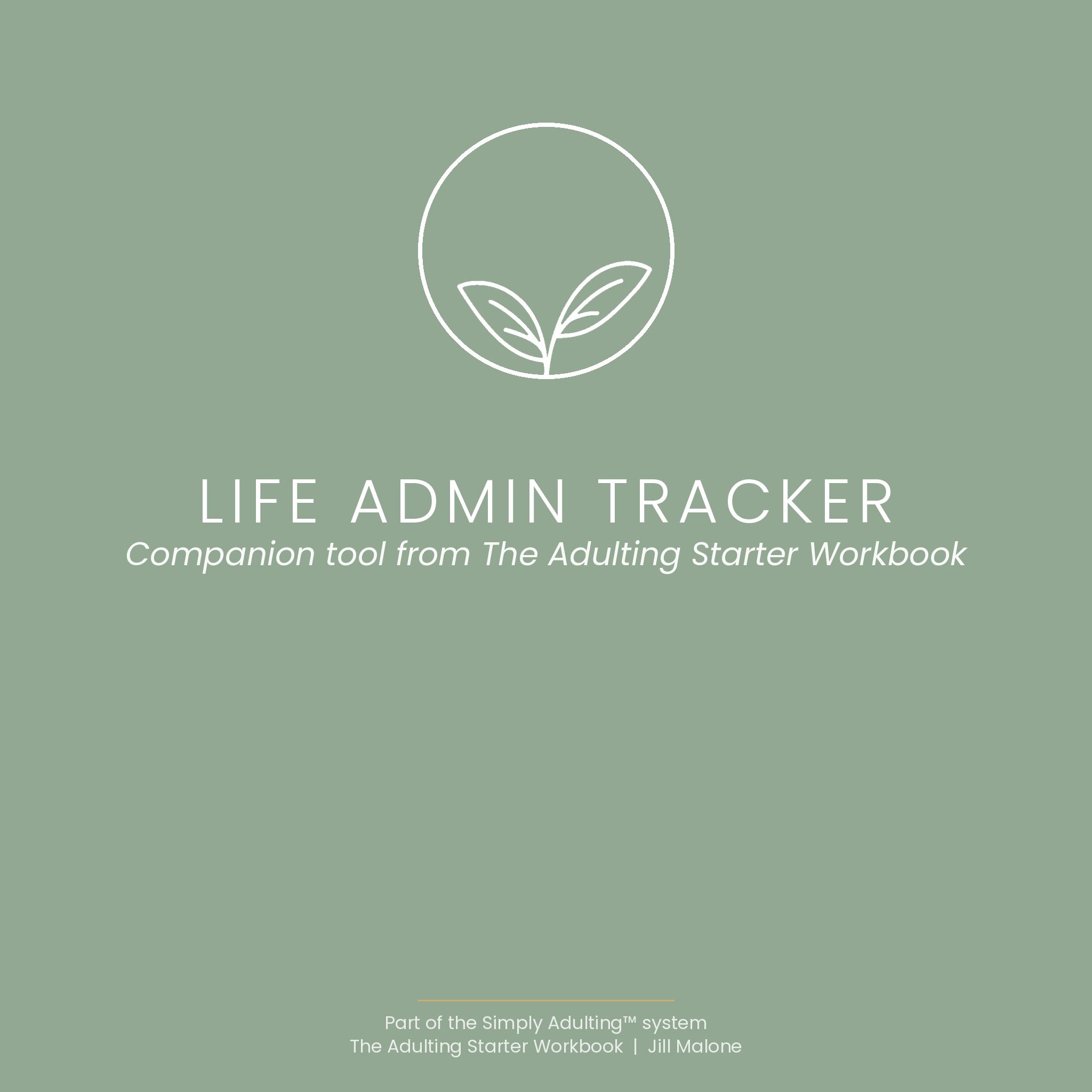 Life Admin Tracker | Simply Adulting™